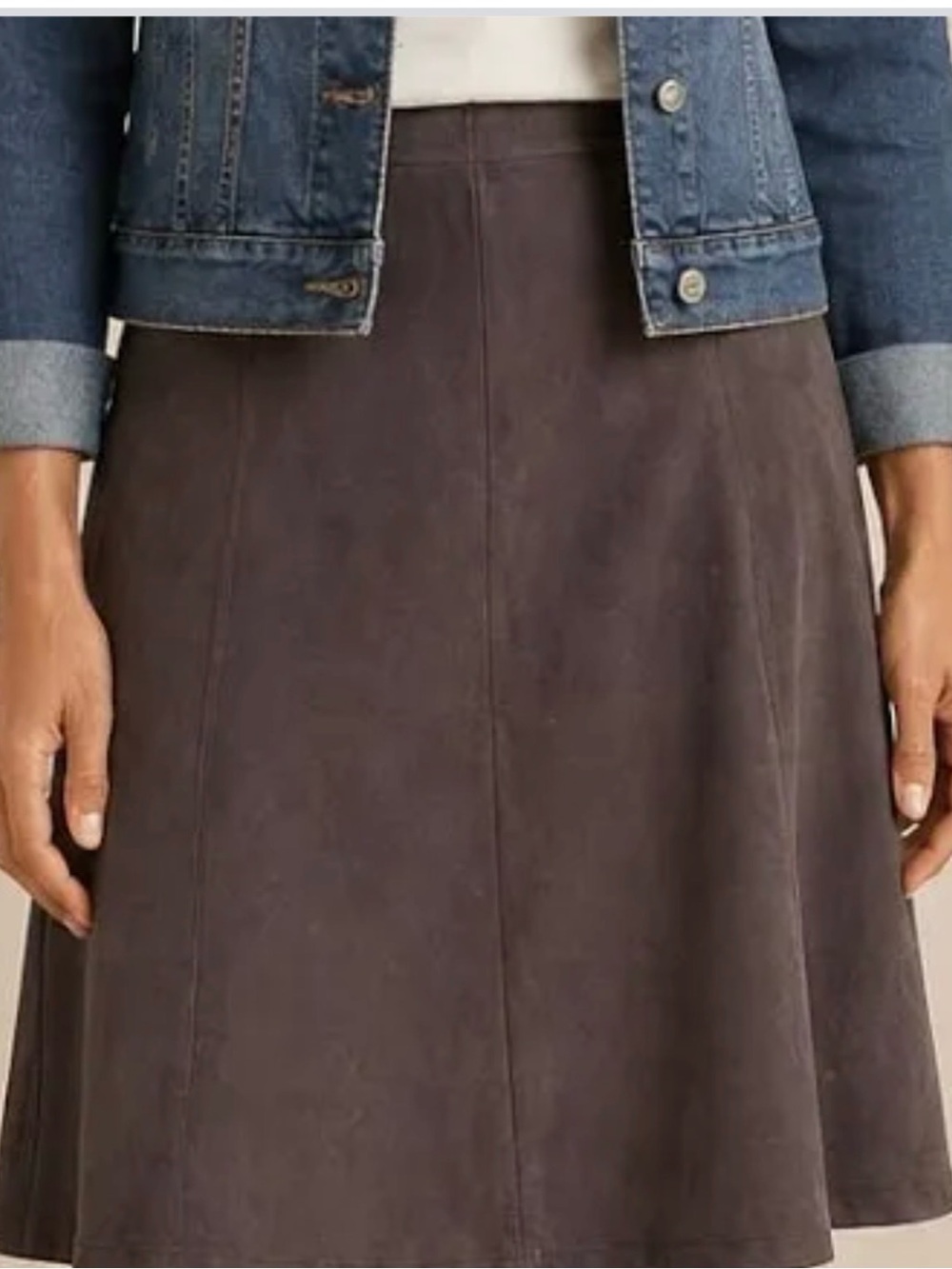 J. Jill Wearever Collection Espresso Brown A-line Knit Skirt